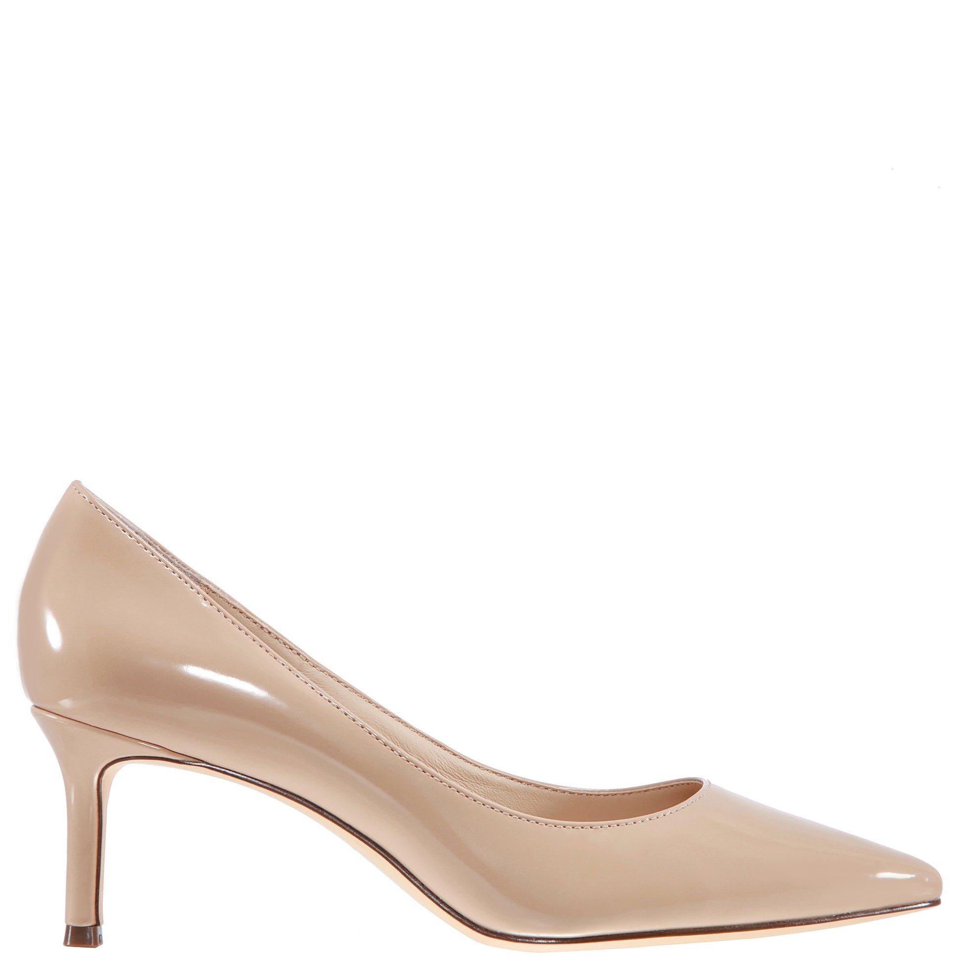 Nina Shoes Nina60 Latte Patent Leatherette Mid-Heel Classic Pump