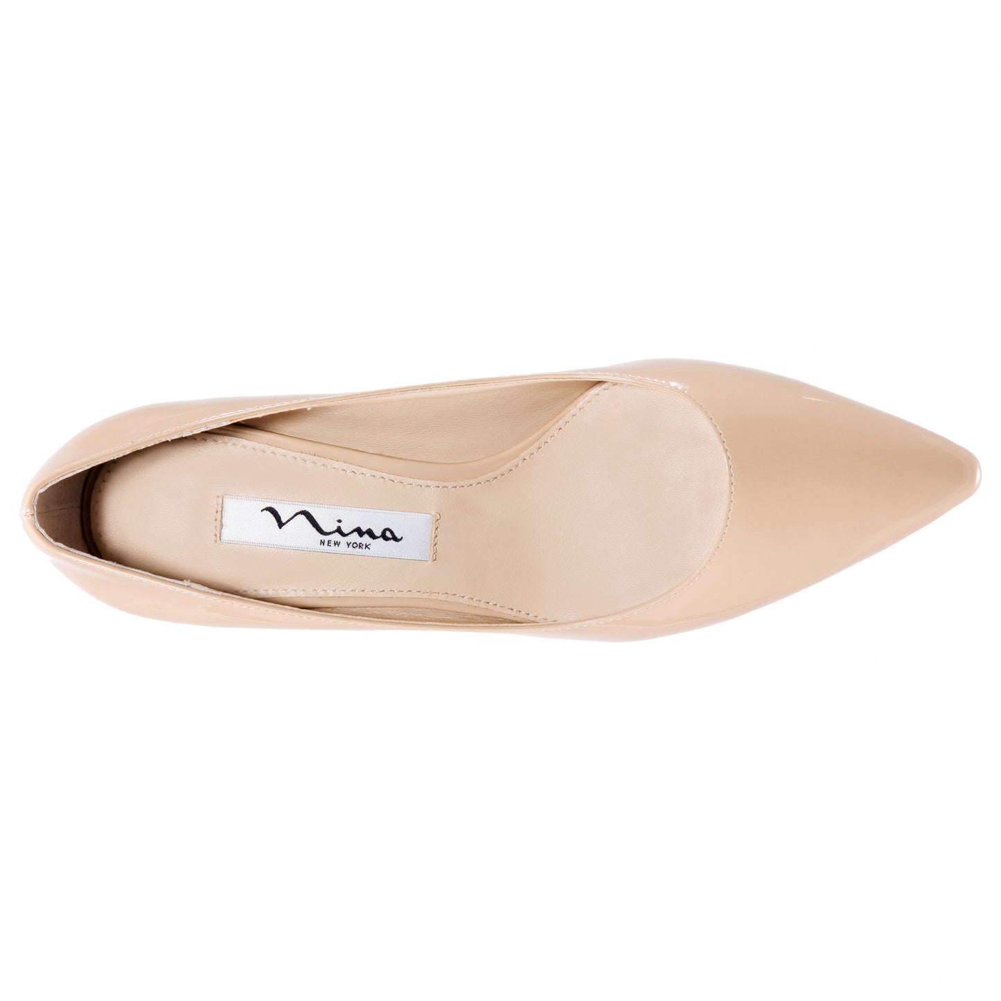 Nina Shoes Nina60 Latte Patent Leatherette Mid-Heel Classic Pump