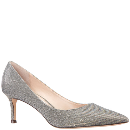 Nina Shoes Nina60 Steel Metallic Textured Mid-Heel Classic Pump