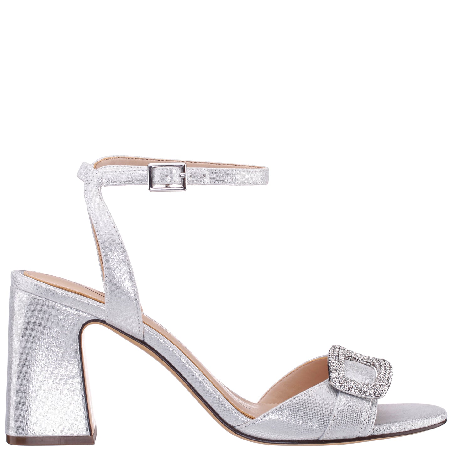 Nina Shoes Quenbie True Silver Sandal Mid-Heel