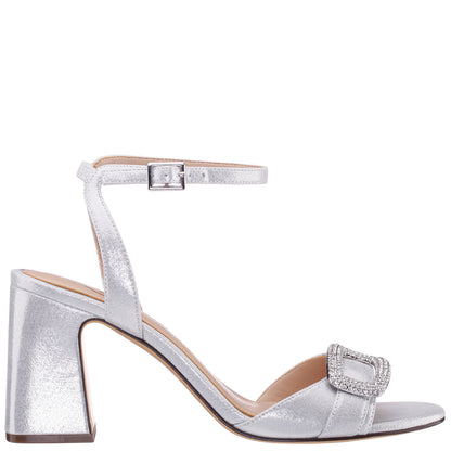 Nina Shoes Quenbie True Silver Sandal Mid-Heel