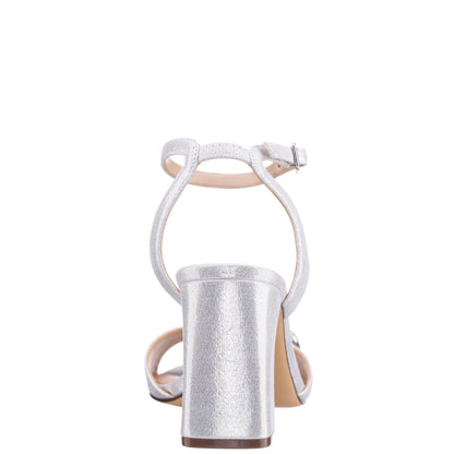 Nina Shoes Quenbie True Silver Sandal Mid-Heel