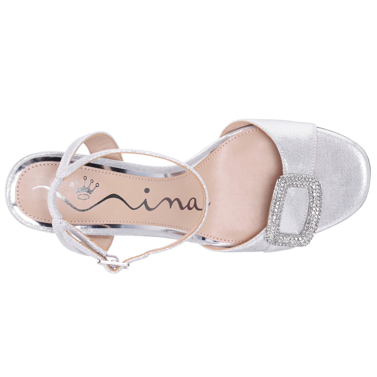 Nina Shoes Quenbie True Silver Sandal Mid-Heel