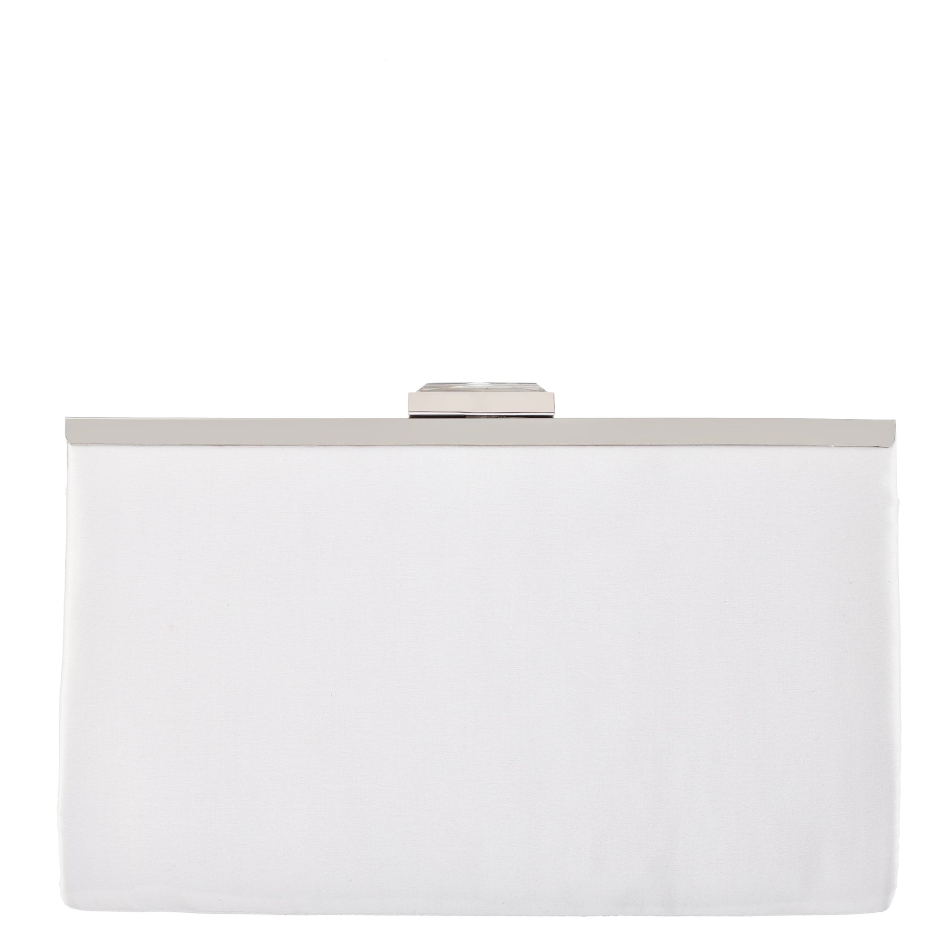 Nina Shoes Ophelia White Pleated Satin Frame Clutch
