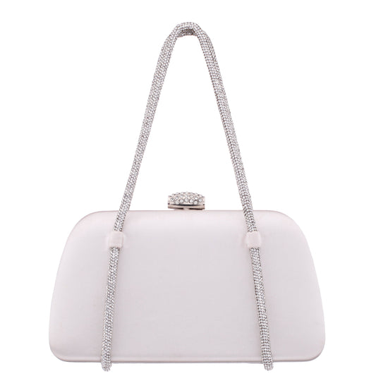 Nina Shoes Camara Beige Satin/Glass Crystal Minaudiere