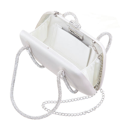 Nina Shoes Camara Beige Satin/Glass Crystal Minaudiere