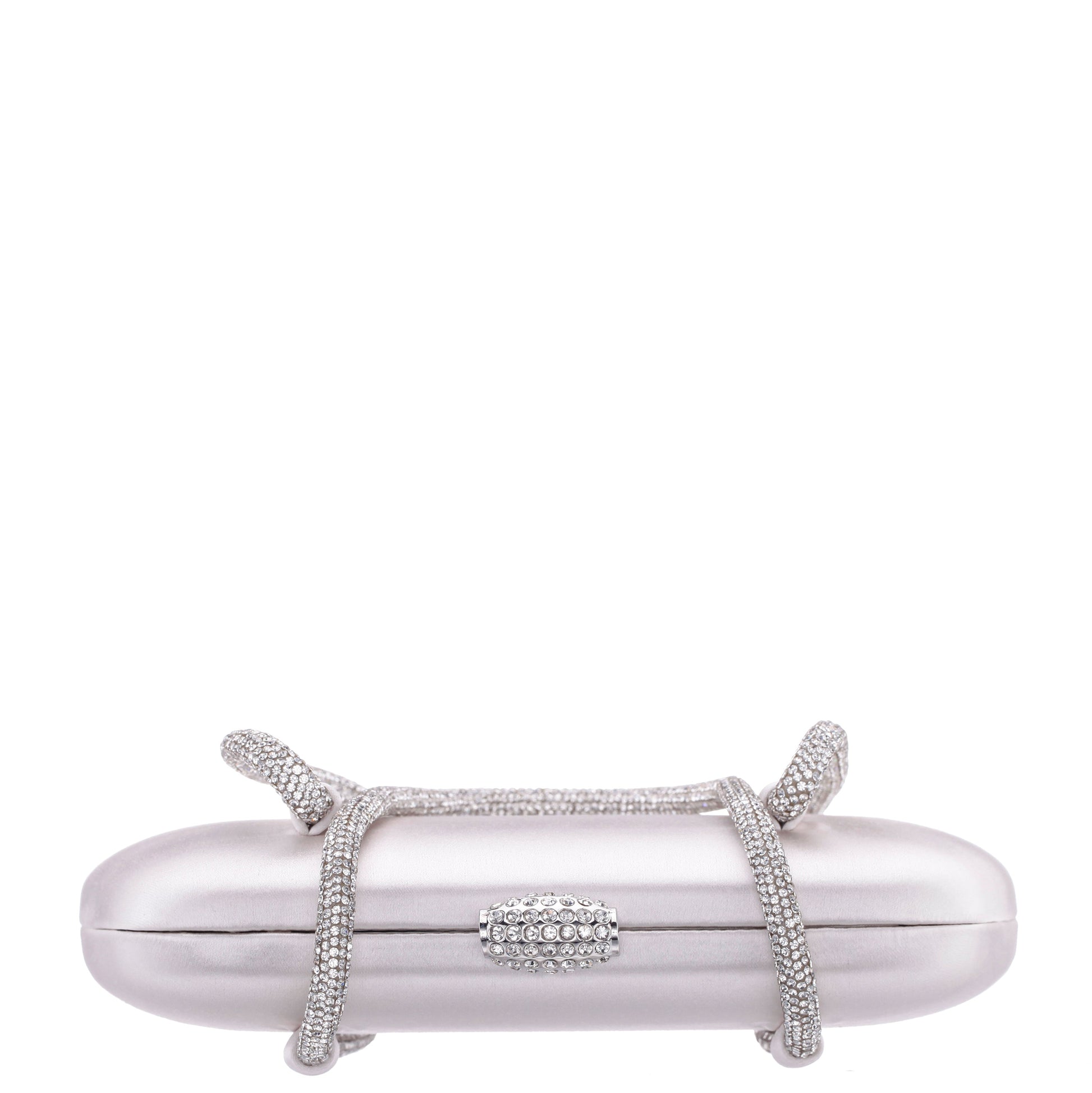 Nina Shoes Camara Beige Satin/Glass Crystal Minaudiere
