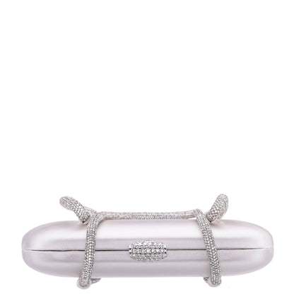 Nina Shoes Camara Beige Satin/Glass Crystal Minaudiere