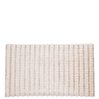 Nina Shoes Kimora White Allover Pearl/Crystal Envelope Clutch