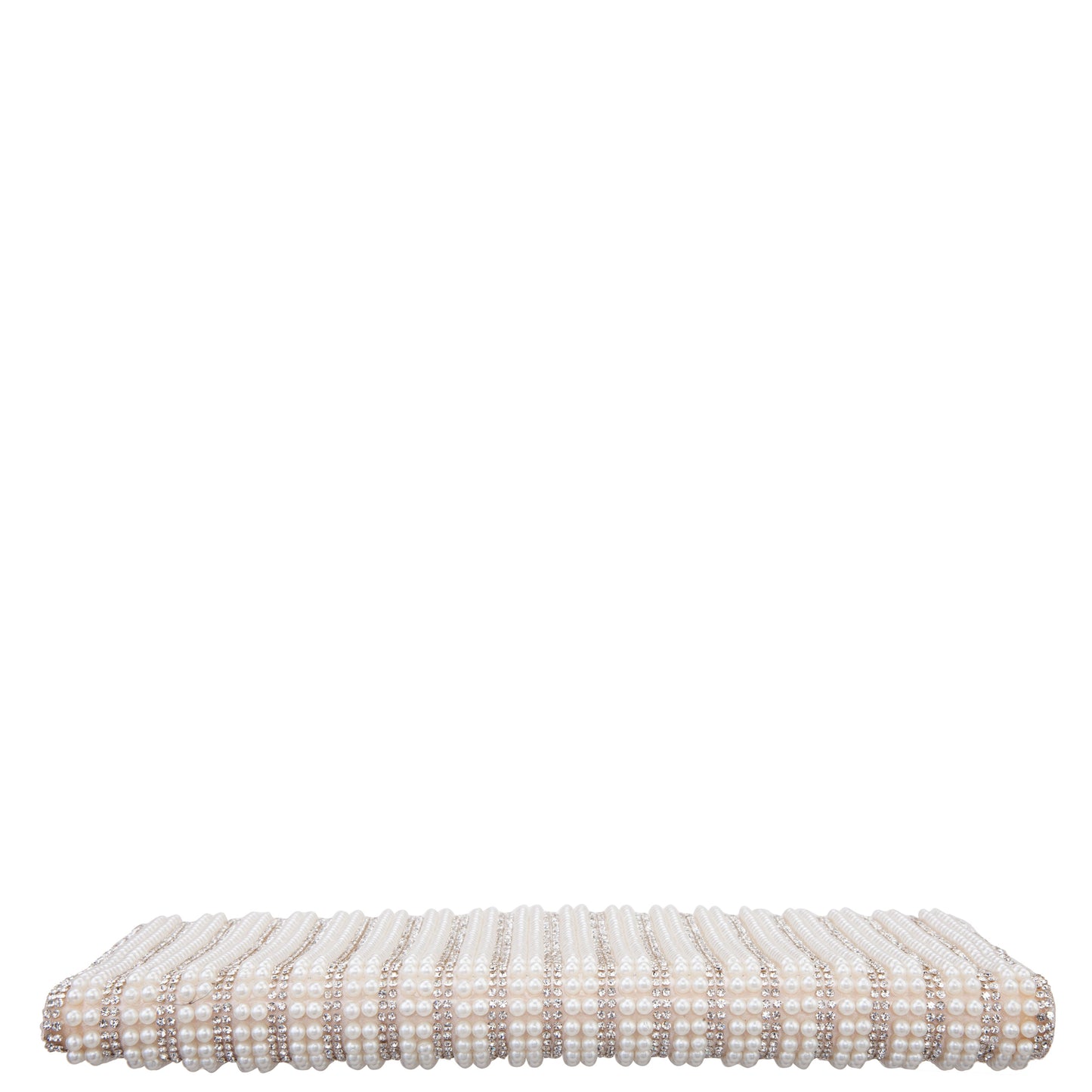 Nina Shoes Kimora White Allover Pearl/Crystal Envelope Clutch