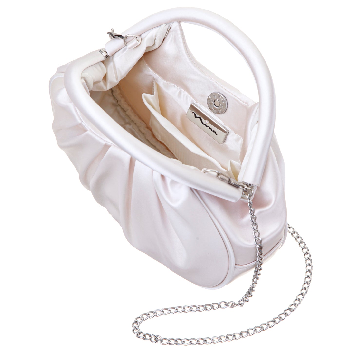 Nina Shoes Bren Beige Satin Handle Satchel