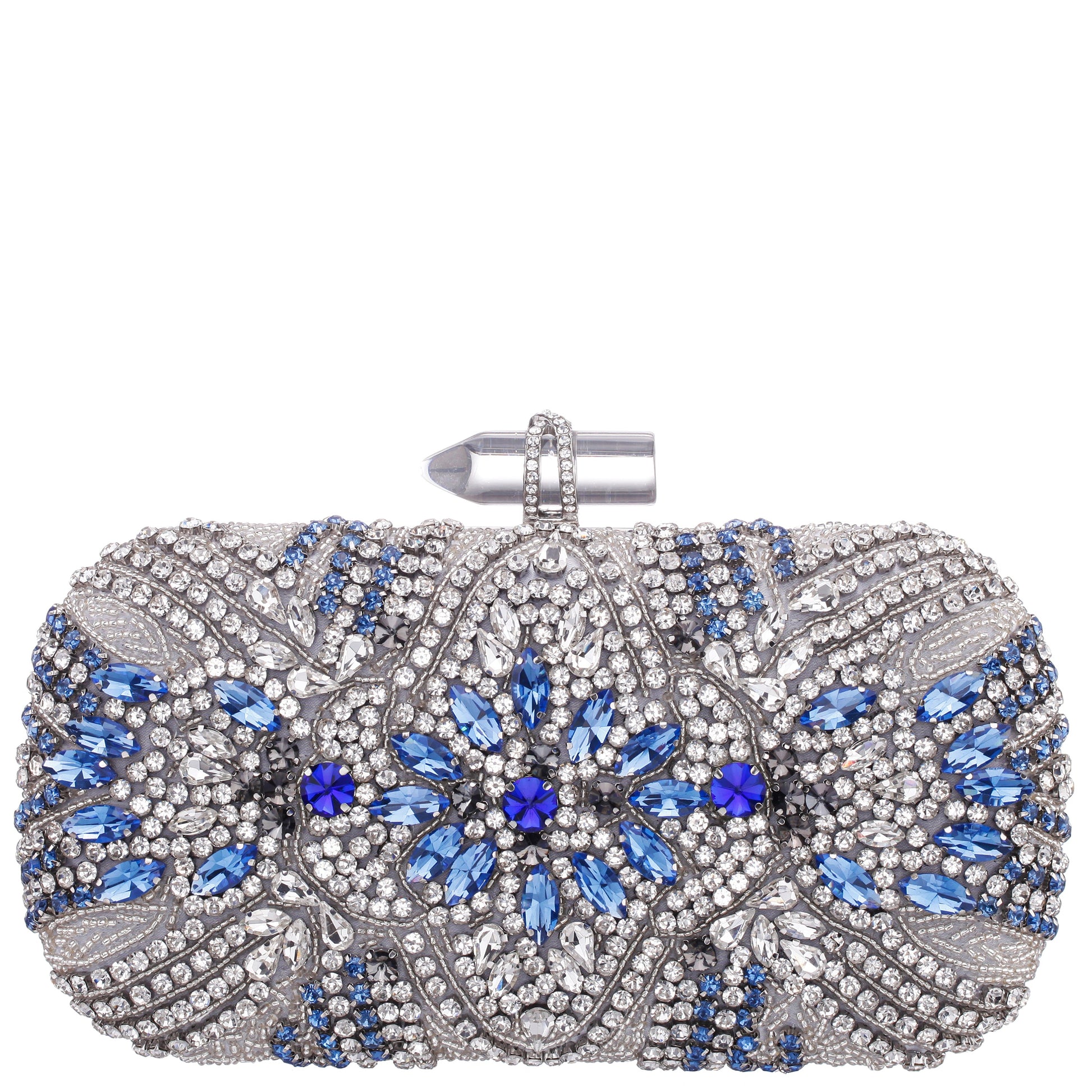 Nina Shoes Gelsey Silver Crystal Embellished Minaudiere