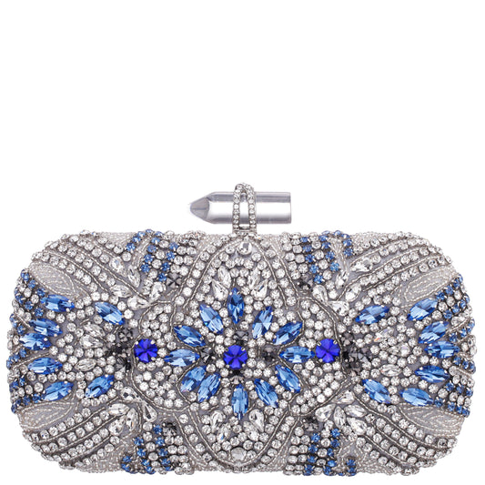 Nina Shoes Gelsey Silver Crystal Embellished Minaudiere