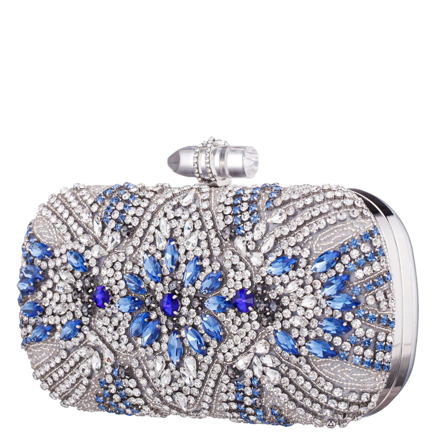 Nina Shoes Gelsey Silver Crystal Embellished Minaudiere