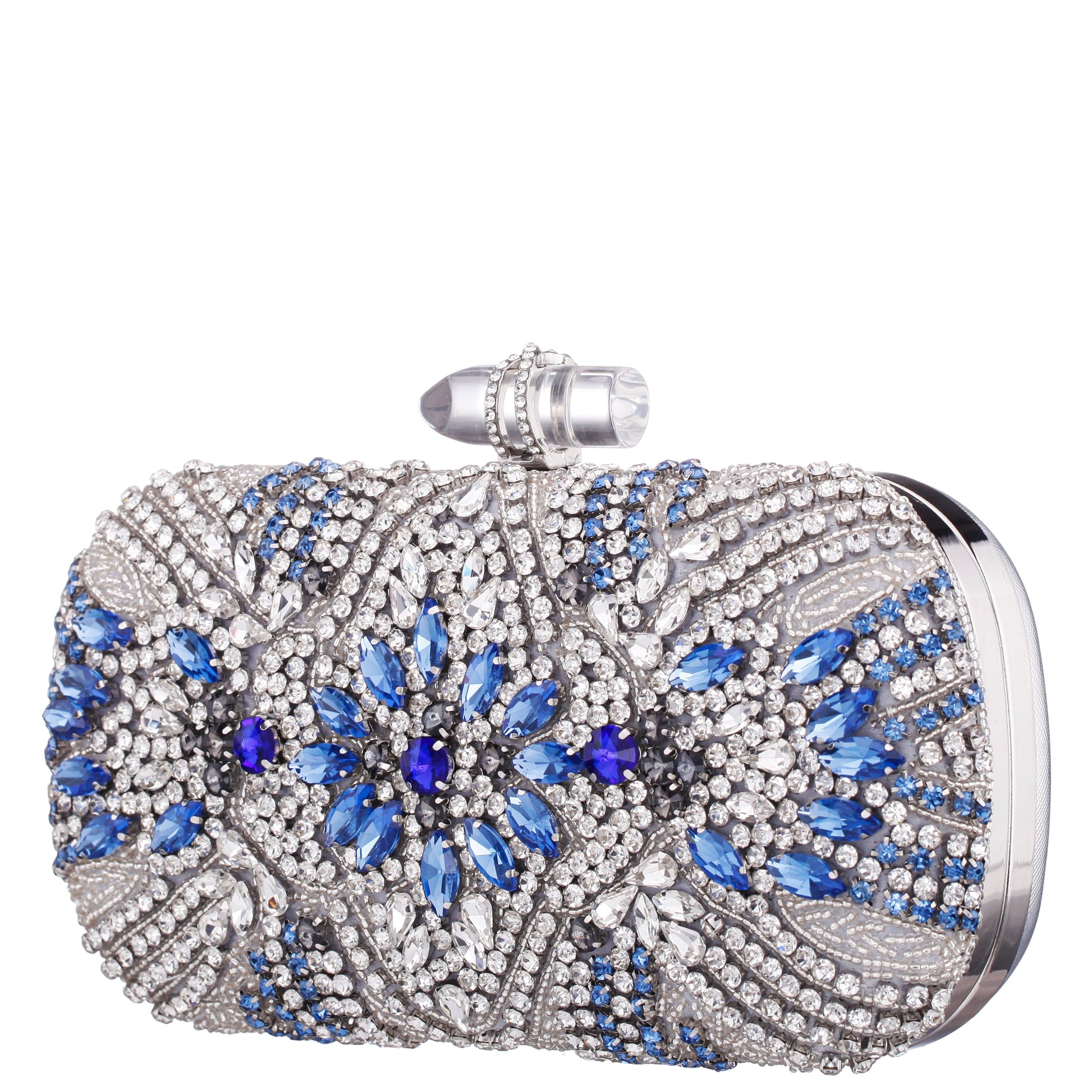 Nina Shoes Gelsey Silver Crystal Embellished Minaudiere