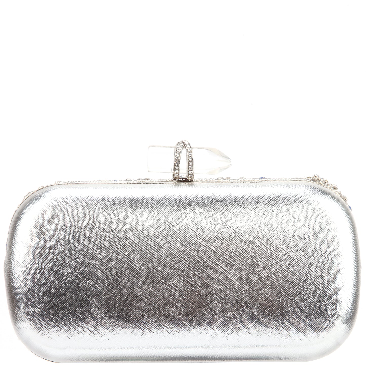 Nina Shoes Gelsey Silver Crystal Embellished Minaudiere