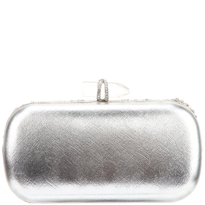 Nina Shoes Gelsey Silver Crystal Embellished Minaudiere