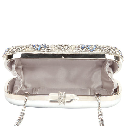 Nina Shoes Gelsey Silver Crystal Embellished Minaudiere