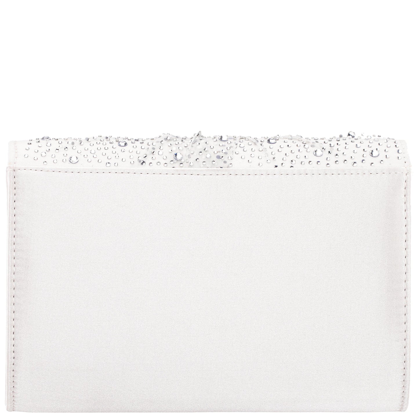 Nina Shoes Zoria Beige Chiffon/Satin/Glass Crystal Clutch