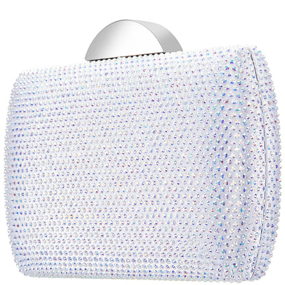 Nina Shoes Pacey White Ab Allover Crystal Minaudiere
