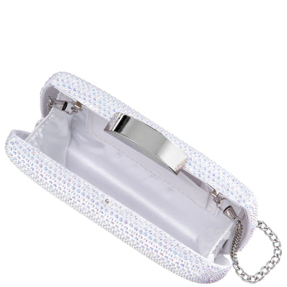 Nina Shoes Pacey White Ab Allover Crystal Minaudiere