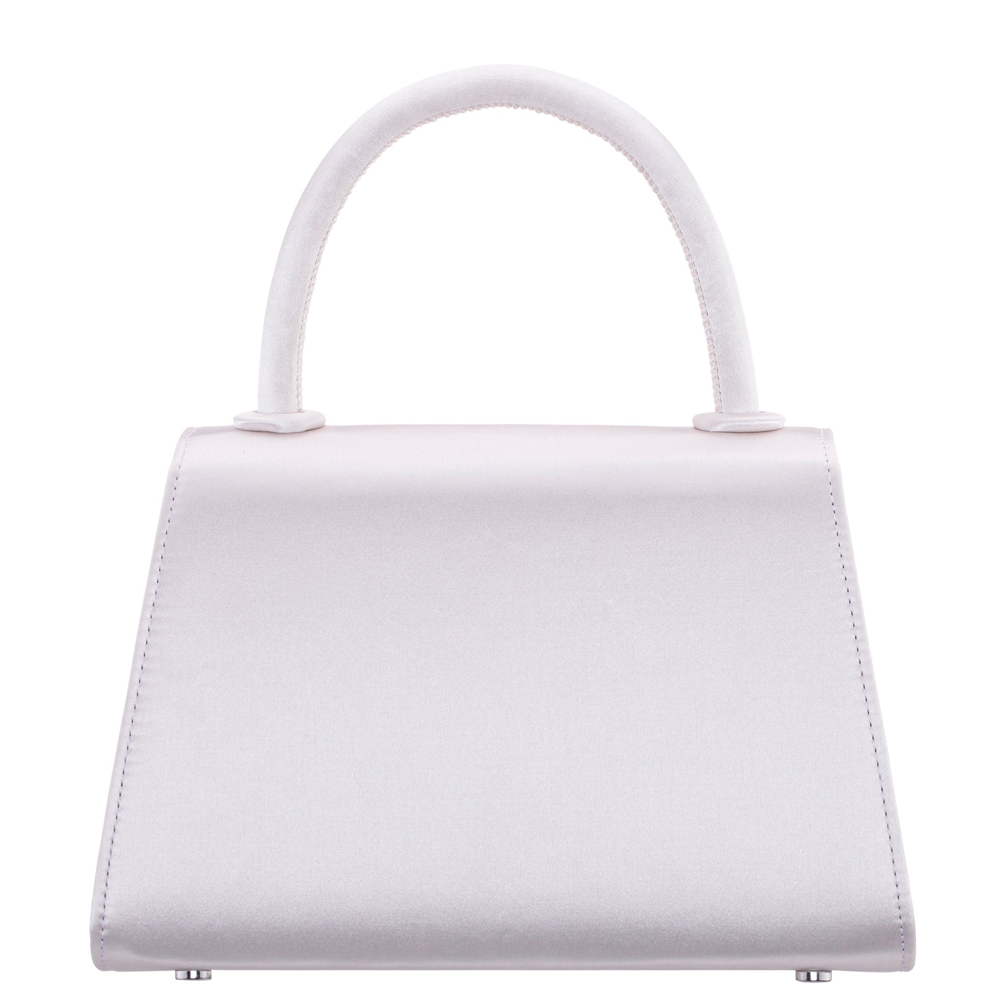 Nina Shoes Alila Beige Satin/Glass Crystal Satchel Bag