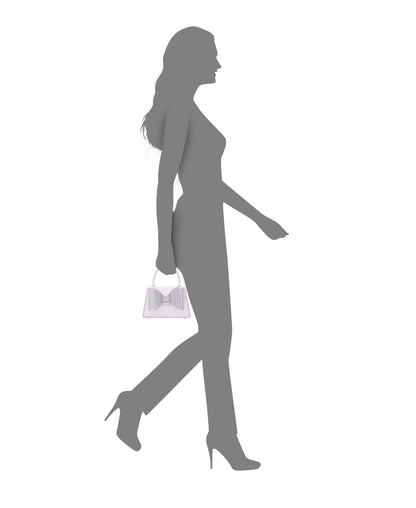 Nina Shoes Alila Beige Satin/Glass Crystal Satchel Bag