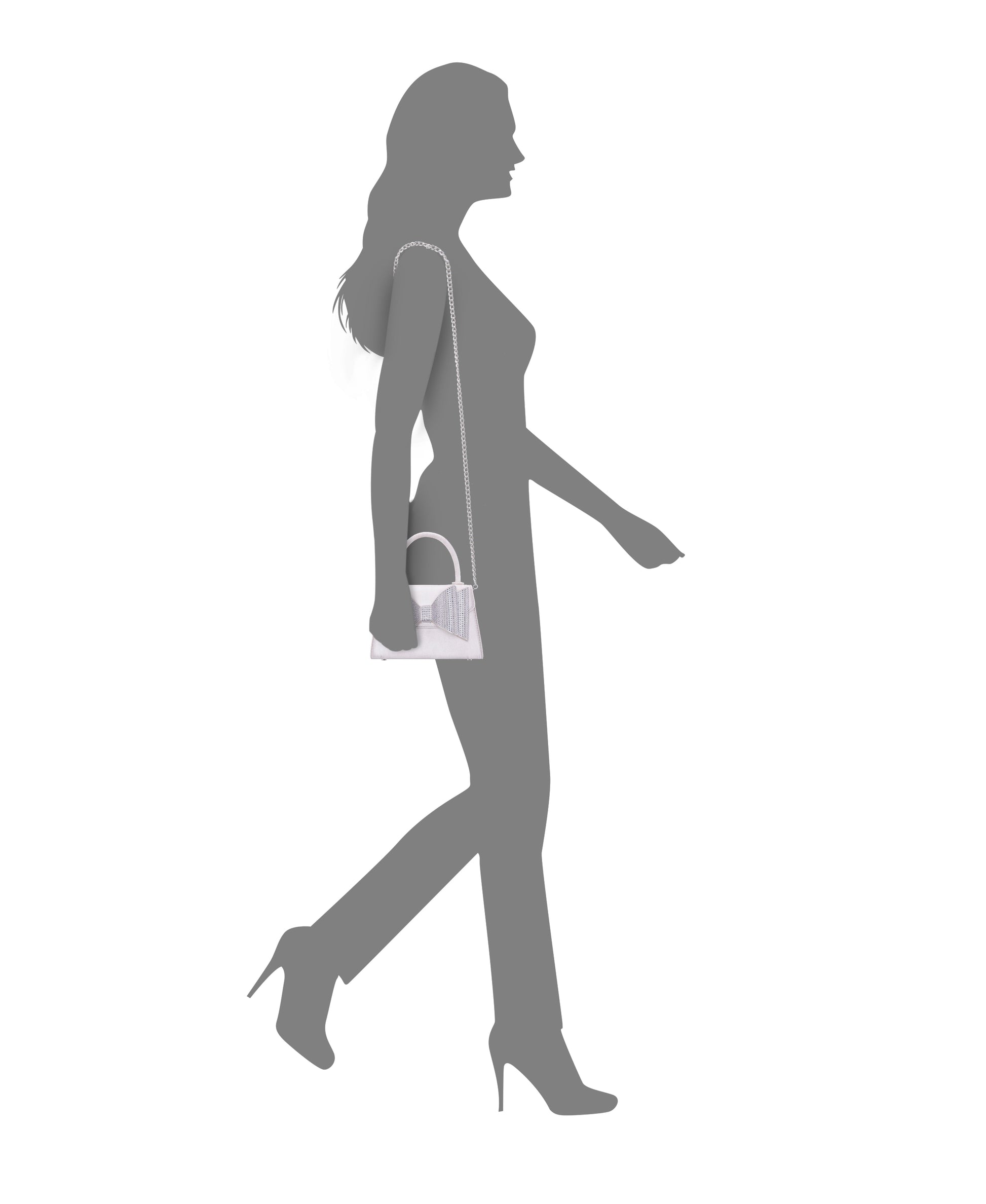 Nina Shoes Alila Beige Satin/Glass Crystal Satchel Bag