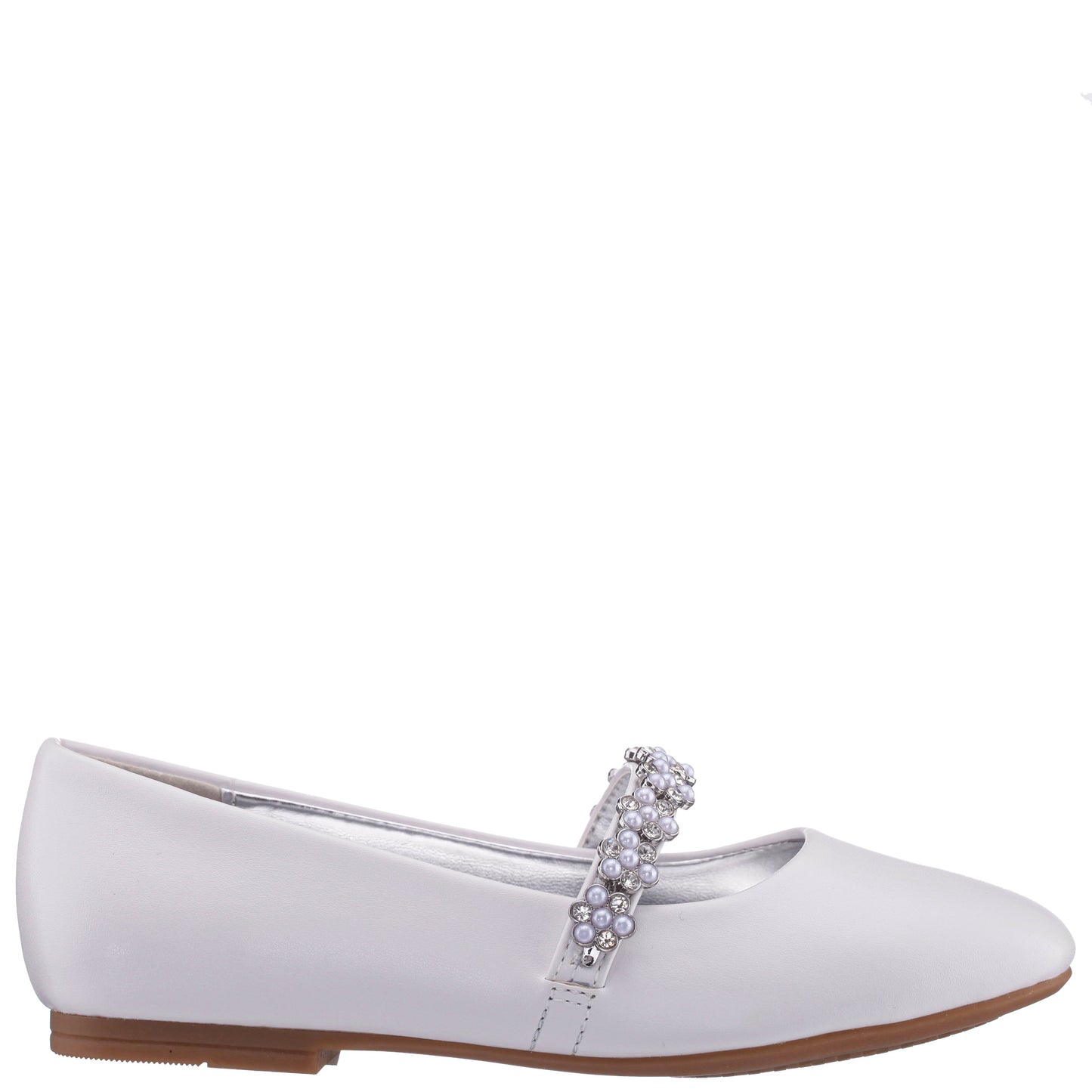 Nina Shoes Girls Joansie White Smooth Ballet Dress Shoe