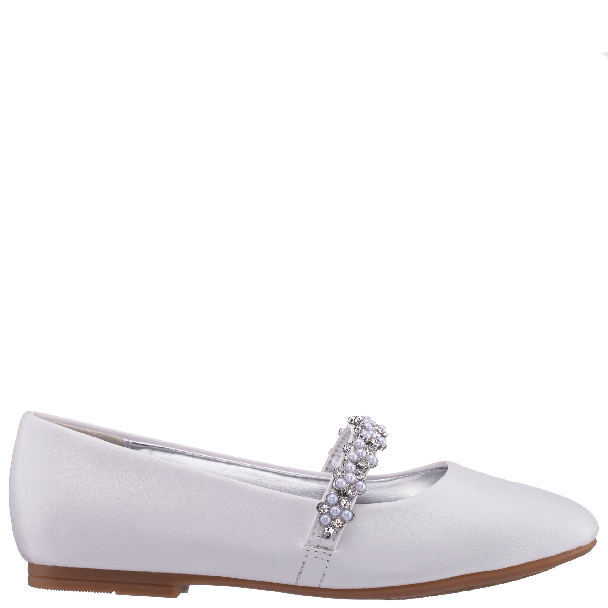 Nina Shoes Girls Joansie White Smooth Ballet Dress Shoe