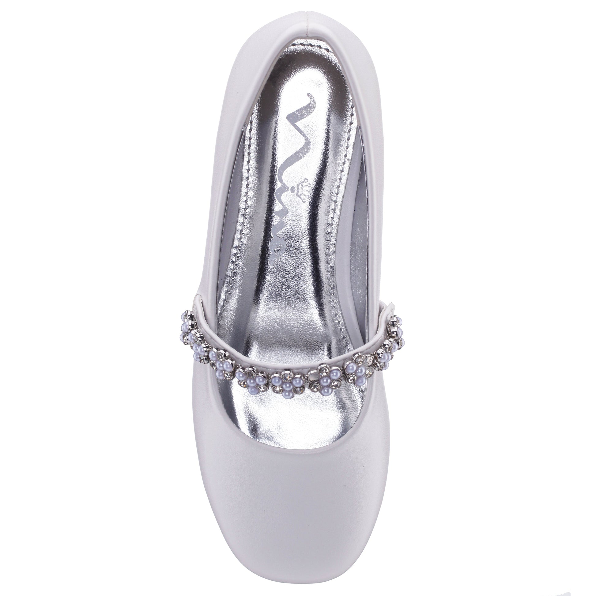 Nina Shoes Girls Joansie White Smooth Ballet Dress Shoe