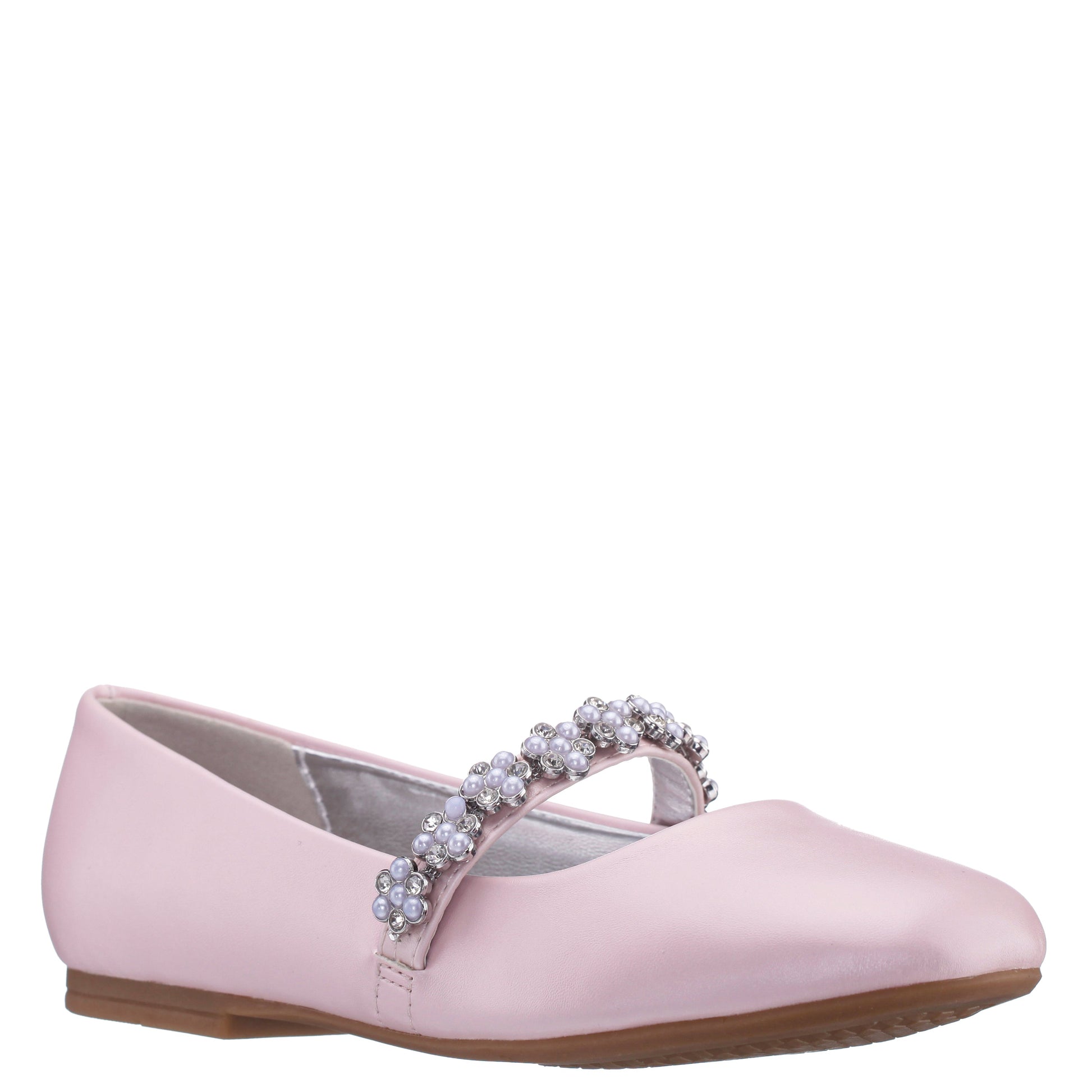 Nina Shoes Girls Joansie Pink Pearlized Ballet Dress Shoe