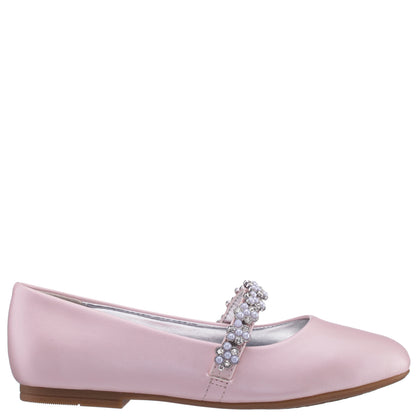 Nina Shoes Girls Joansie Pink Pearlized Ballet Dress Shoe