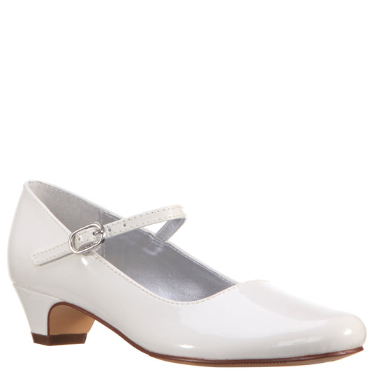 Nina Shoes Girls Seeley White Low Heel Dress Shoes