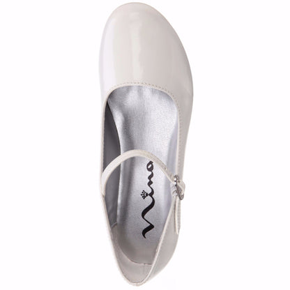 Nina Shoes Girls Seeley White Low Heel Dress Shoes