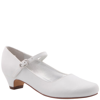 Nina Shoes Girls Seeley White Low Heel Dress Shoes