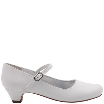 Nina Shoes Girls Seeley White Low Heel Dress Shoes