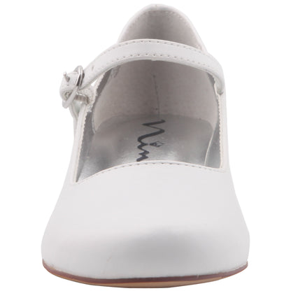 Nina Shoes Girls Seeley White Low Heel Dress Shoes