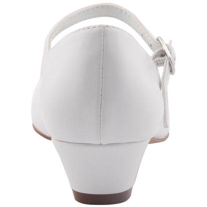 Nina Shoes Girls Seeley White Low Heel Dress Shoes