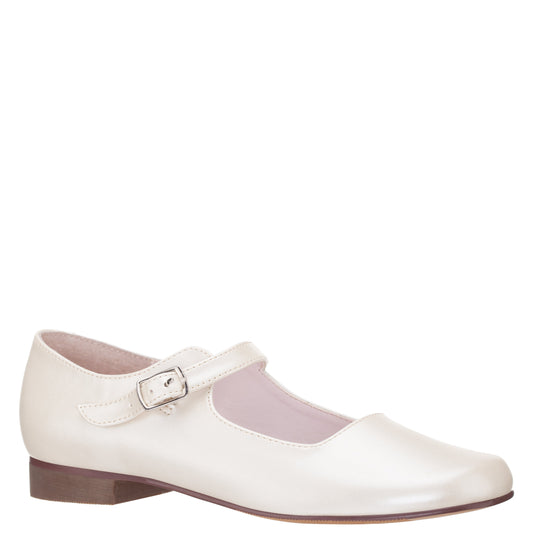Nina Shoes Girls Bonnett Beige Pearlized Mary Jane Dress Shoes