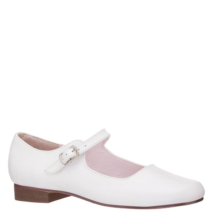 Nina Shoes Girls Bonnett White Leather Mary Jane Dress Shoes