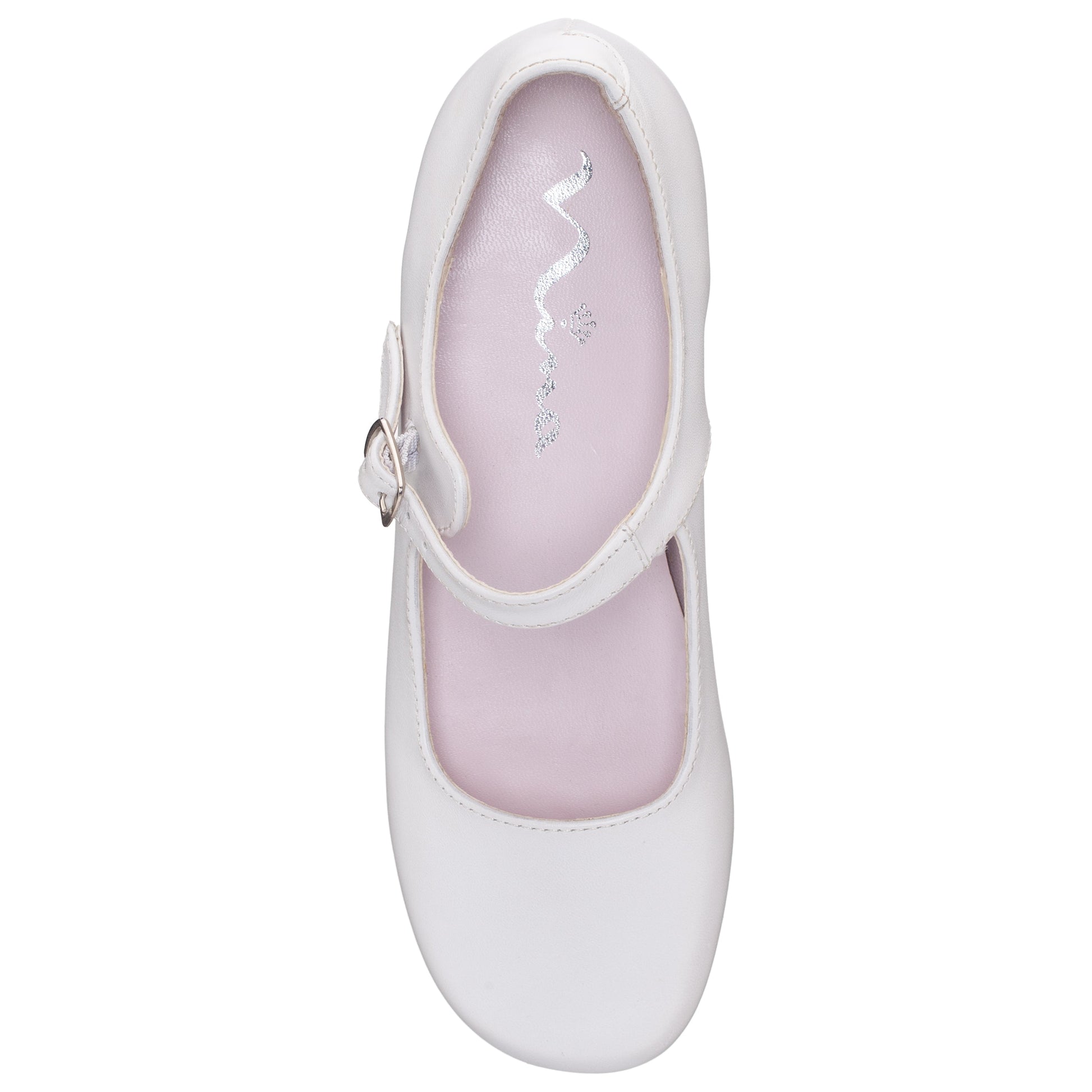 Nina Shoes Girls Bonnett White Leather Mary Jane Dress Shoes