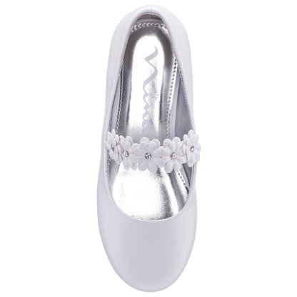 Nina Shoes Girls Rozy White Ballet Dress Shoes