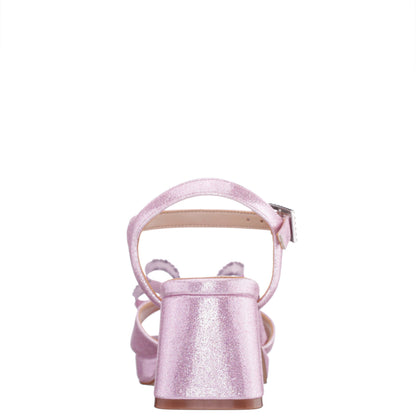 Nina Shoes Girls Aiza Pink Glitter Heel Platform Sandal