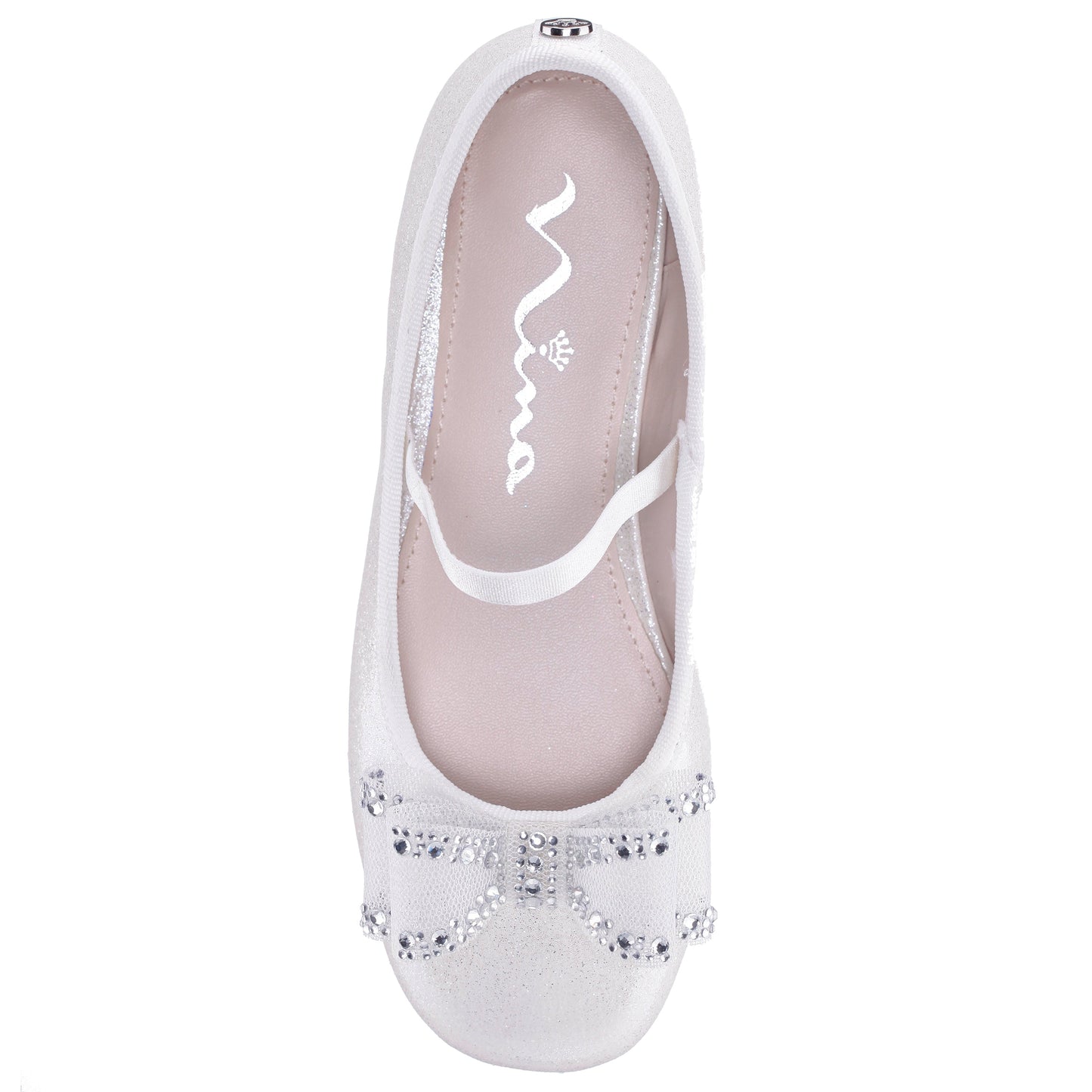 Nina Shoes Girls Sidnee White Ballet Dress Shoes