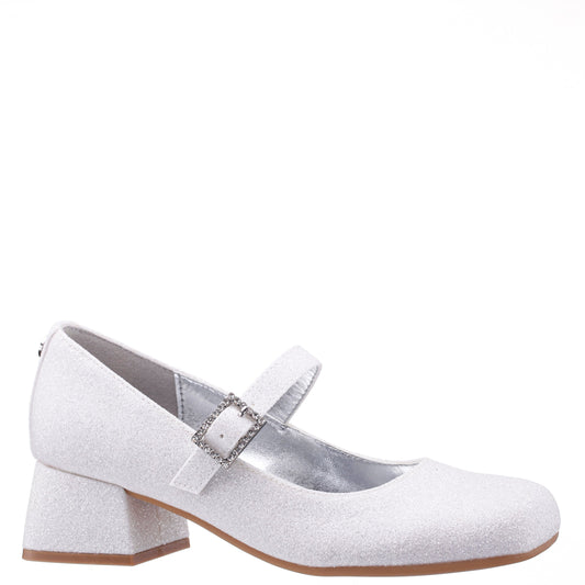 Nina Shoes Girls Mila White Glitter Mary Jane Dress Shoe