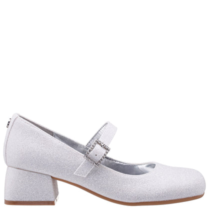 Nina Shoes Girls Mila White Glitter Mary Jane Dress Shoe