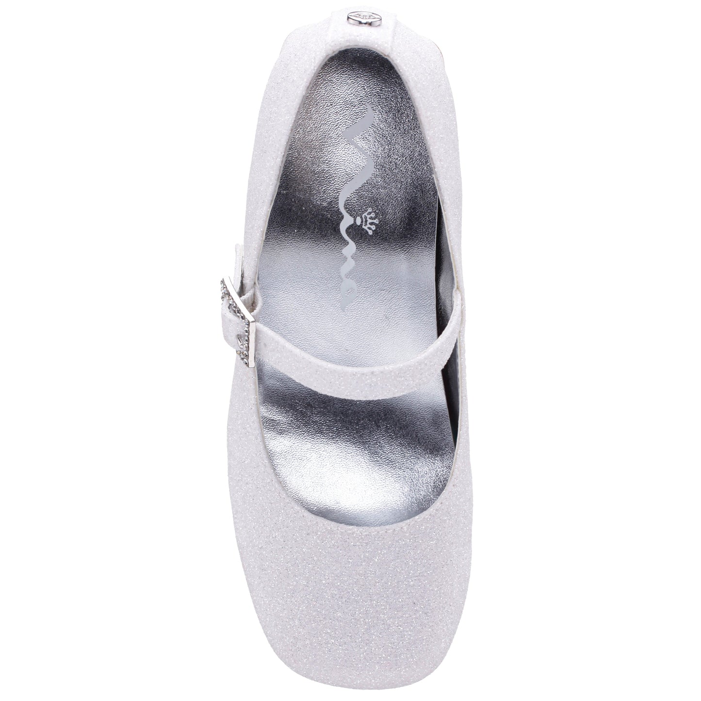 Nina Shoes Girls Mila White Glitter Mary Jane Dress Shoe