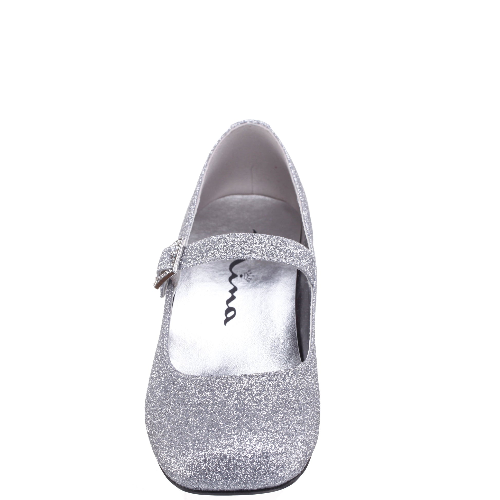 Nina Shoes Girls Mila Silver Glitter Mary Jane Dress Shoe