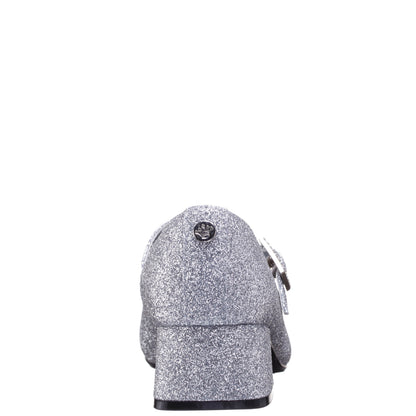 Nina Shoes Girls Mila Silver Glitter Mary Jane Dress Shoe